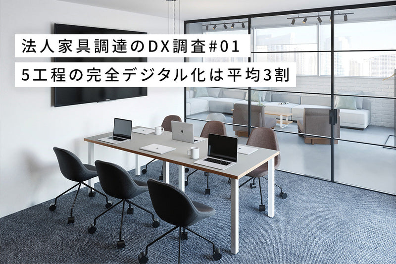 法人家具調達のDX実態調査#01<br>5工程の完全デジタル化は平均3割