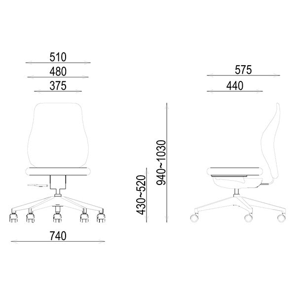 オフィスチェア ハイバック VRC-176 LG / VRC-176 NV / VRC-176 MG / VRC-176 BK