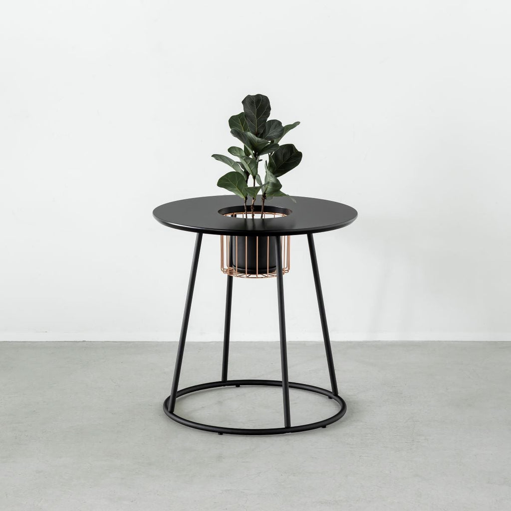 「素材」×「デザイン」　シンプルな鉢 シリーズ - Black　4号