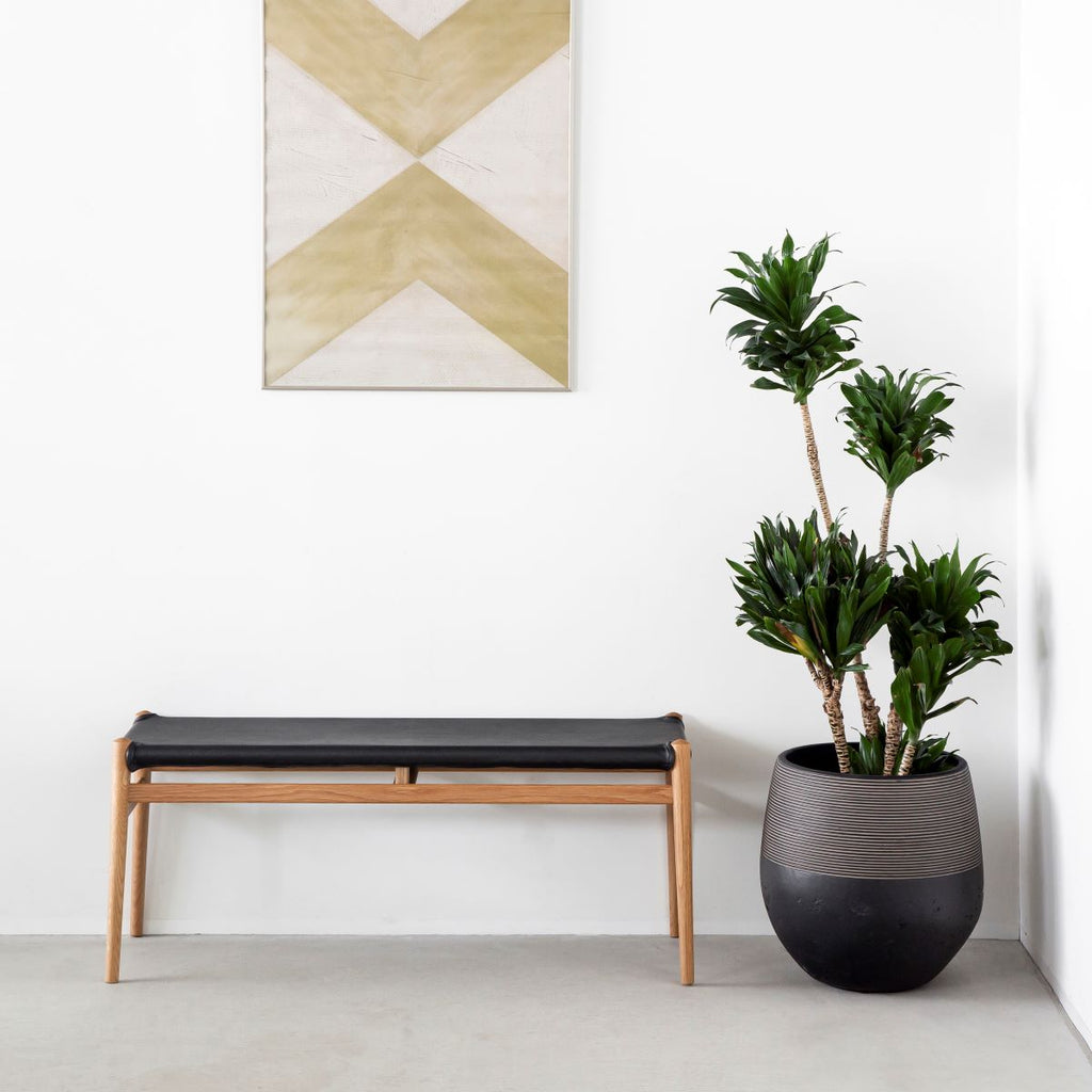 かなでもののファイバーセメントを使用したナチュラルモダンなブラックの大きめ鉢の使用例3