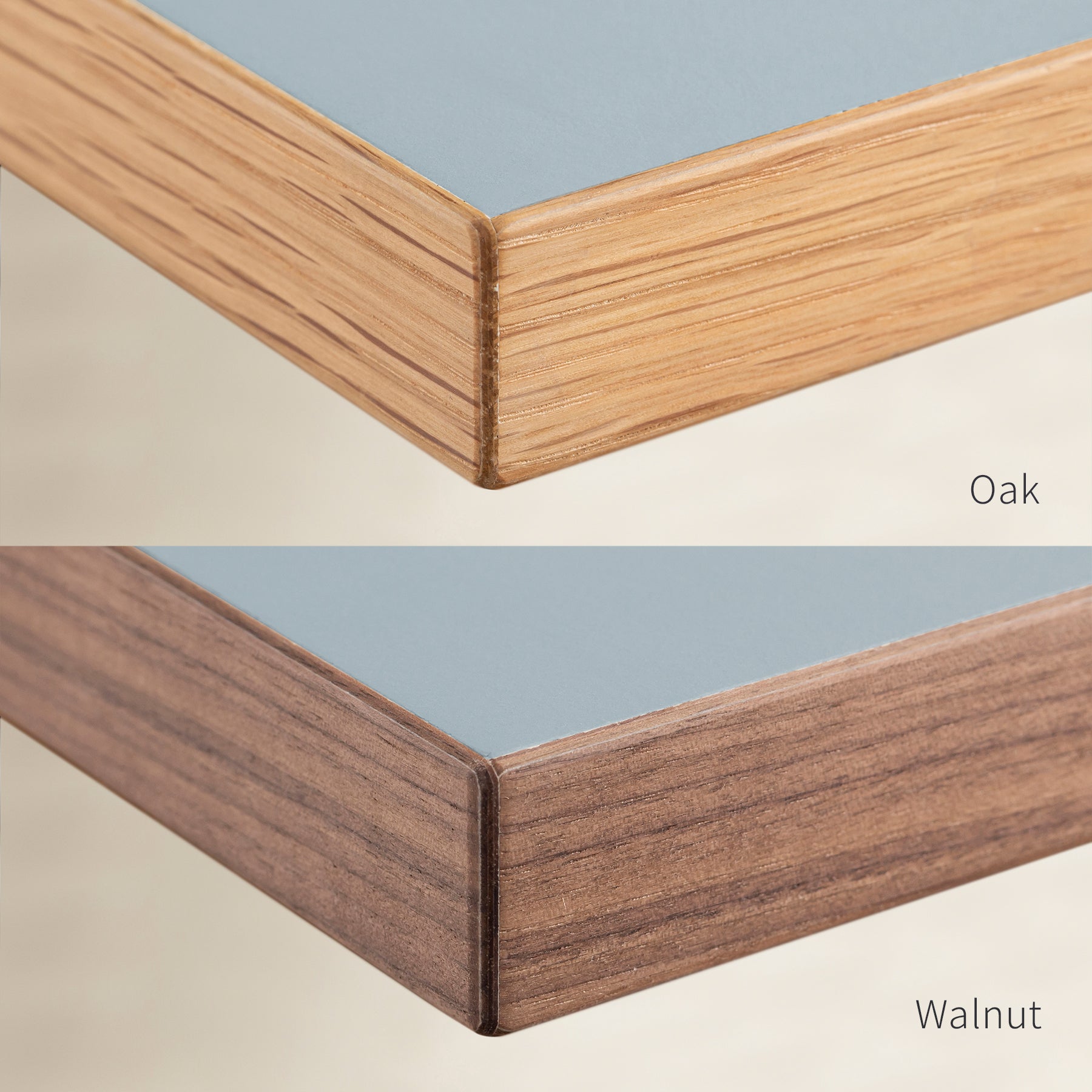 スマート造作テーブル / リノリウム ブルー系 × 黒スチール脚