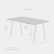 スマート造作テーブル / ラバーウッド ナチュラル × 白スチール脚　ネコ穴付き