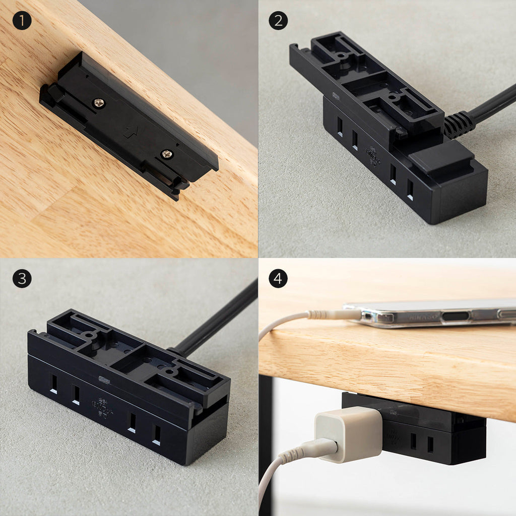 テーブル天板に取り付けられるコンセント