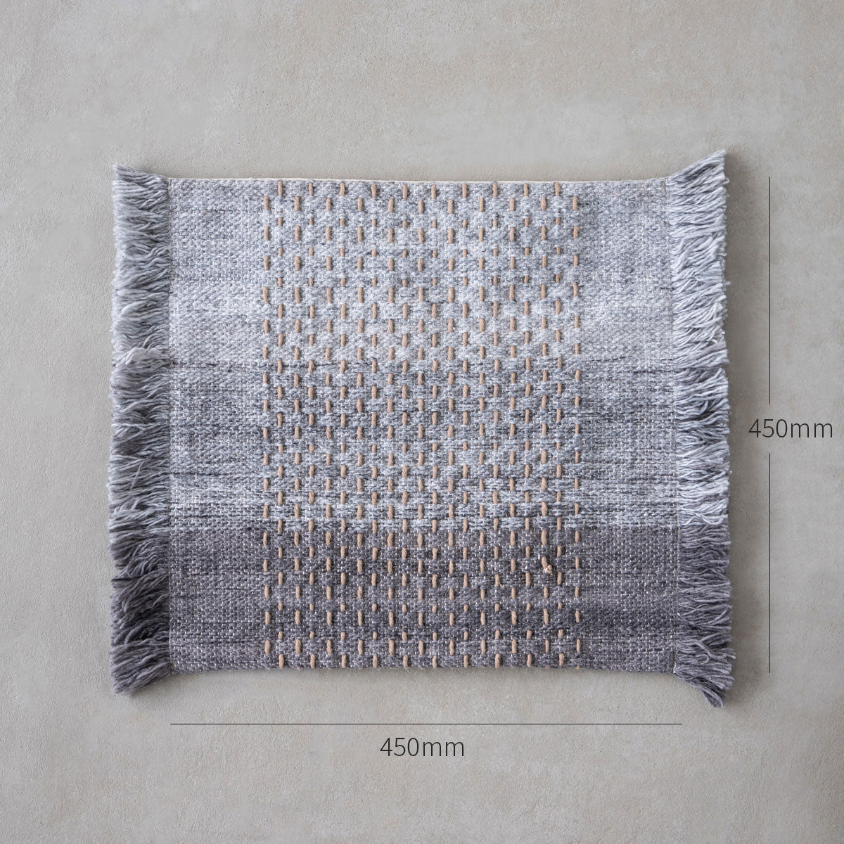 ハンドメイド　クッション Stitch - Fade グレイッシュな ハンドメイド クッションカバー