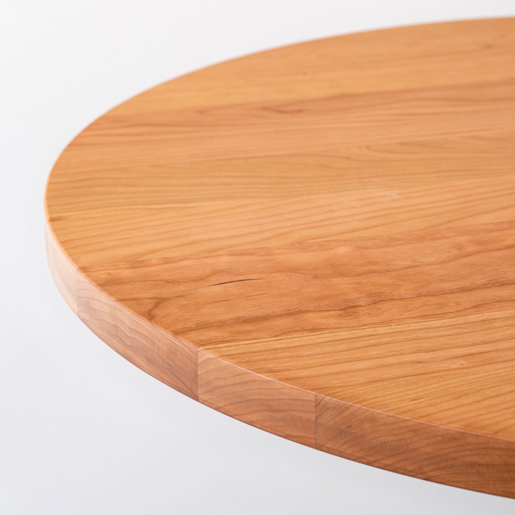 スマート造作カフェテーブル / 無垢 ブラックチェリー　白スチール脚 4本脚 × ラウンド φ61 - 80