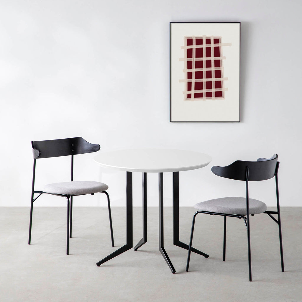 スマート造作カフェテーブル / FENIX NTM 全9色　黒スチール脚 4本脚 × ラウンド φ61 - 80