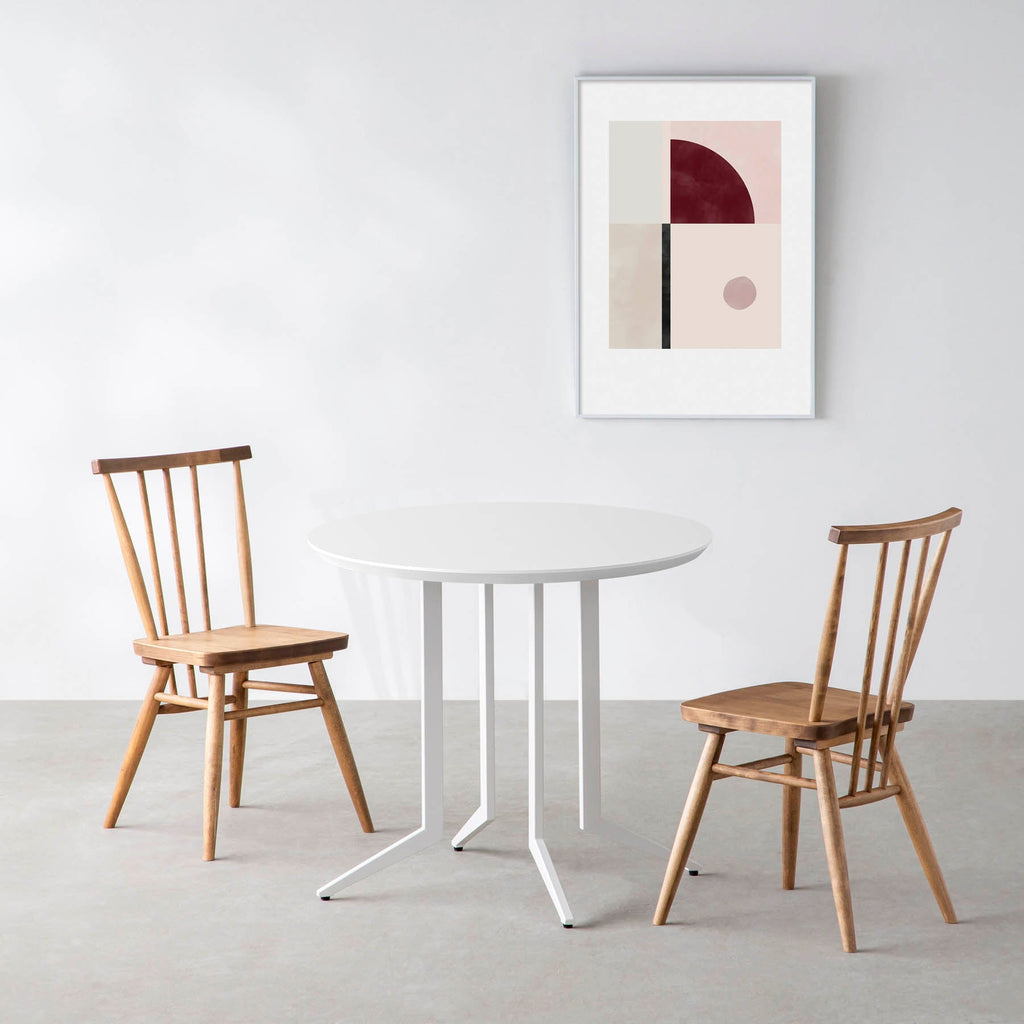 スマート造作カフェテーブル / FENIX NTM 全9色　白スチール脚 4本脚 × ラウンド φ61 - 80