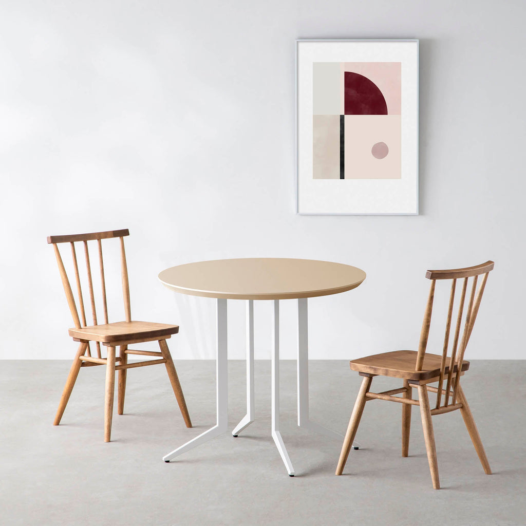 スマート造作カフェテーブル / FENIX NTM 全9色　白スチール脚 4本脚 × ラウンド φ61 - 80