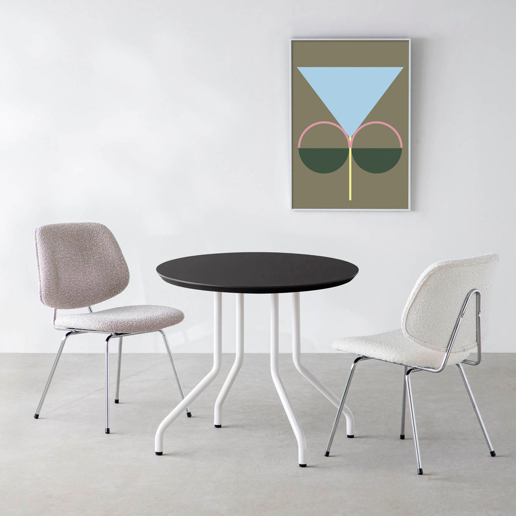 スマート造作カフェテーブル / FENIX NTM 全9色　白スチール脚 4本脚 × ラウンド φ61 - 80