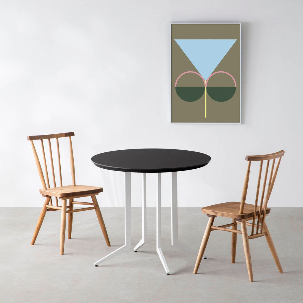 スマート造作カフェテーブル / FENIX NTM 全9色　白スチール脚 4本脚 × ラウンド φ61 - 80