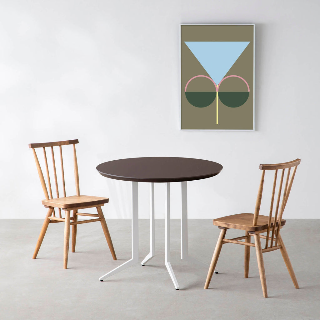 スマート造作カフェテーブル / FENIX NTM 全9色　白スチール脚 4本脚 × ラウンド φ61 - 80