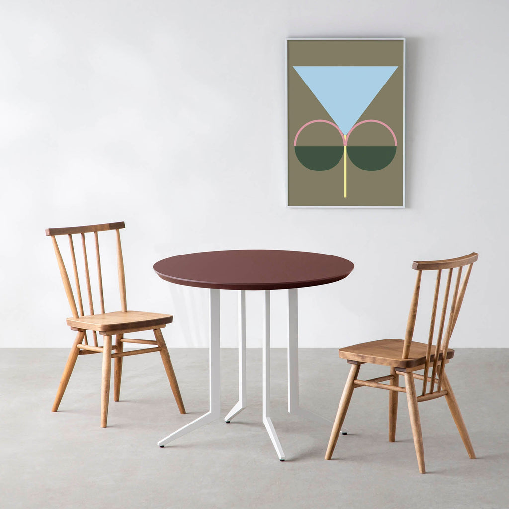 スマート造作カフェテーブル / FENIX NTM 全9色　白スチール脚 4本脚 × ラウンド φ61 - 80