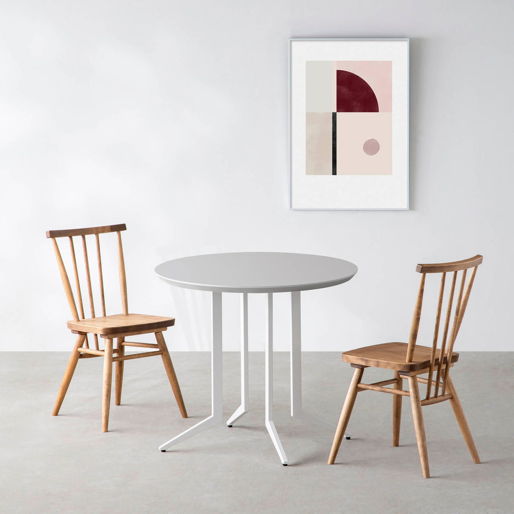 スマート造作カフェテーブル / FENIX NTM 全9色　白スチール脚 4本脚 × ラウンド φ61 - 80