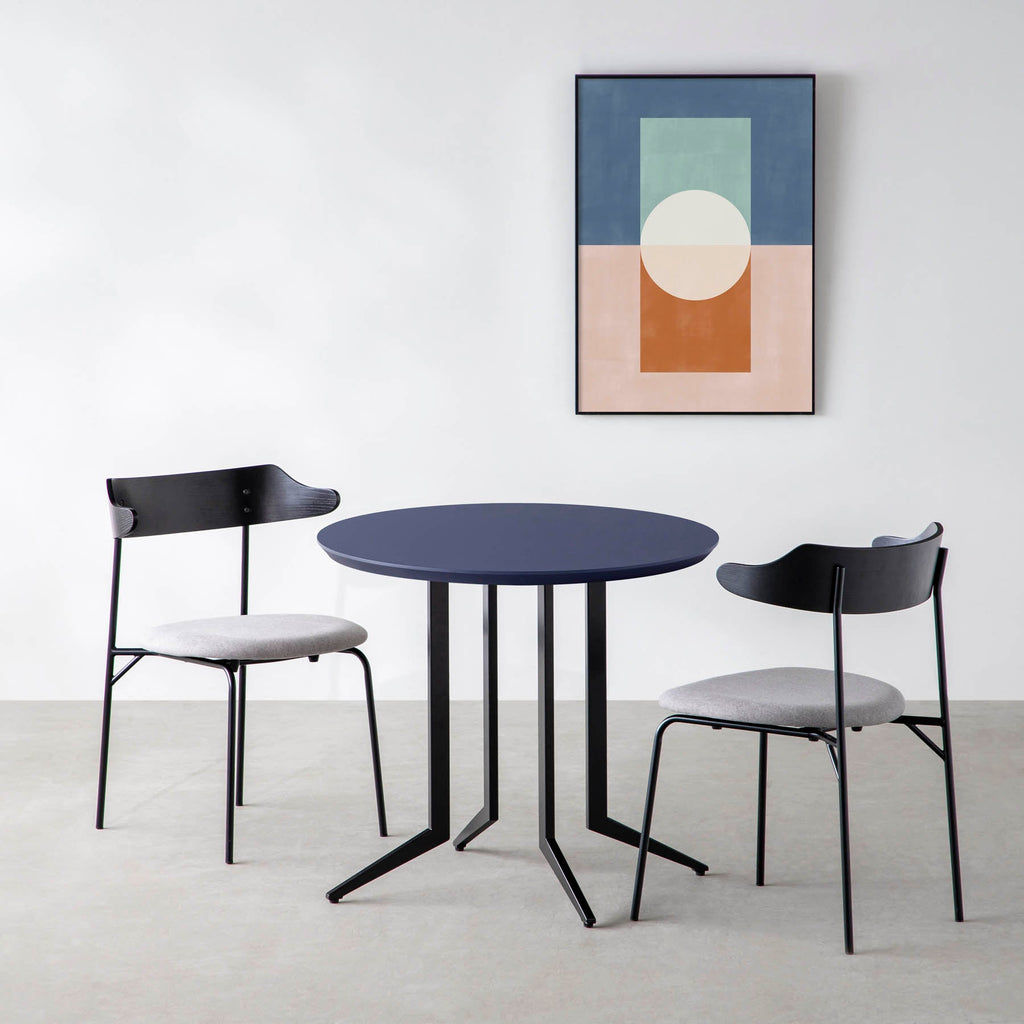 スマート造作カフェテーブル / FENIX NTM 全9色　黒スチール脚 4本脚 × ラウンド φ61 - 80