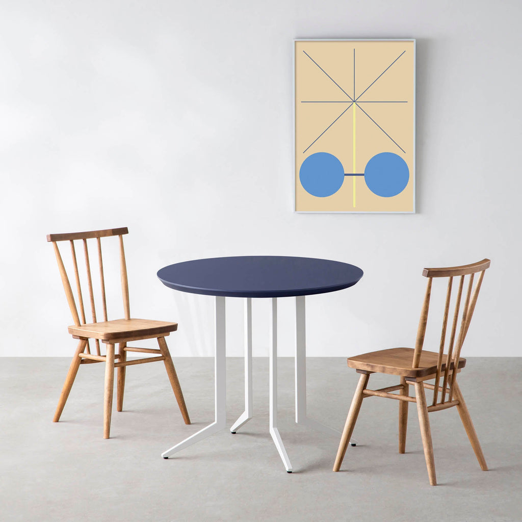 スマート造作カフェテーブル / FENIX NTM 全9色　白スチール脚 4本脚 × ラウンド φ61 - 80