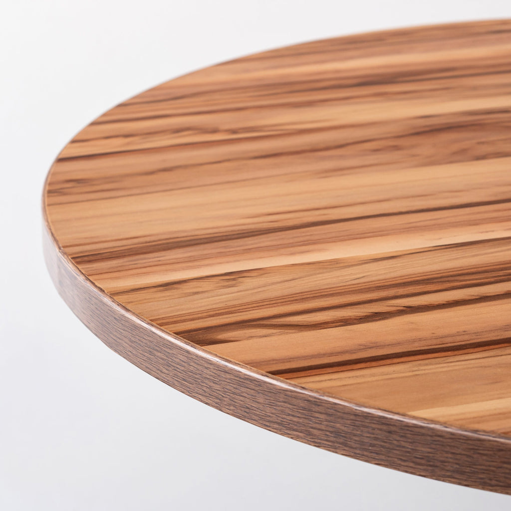 スマート造作カフェテーブル / サテンウォルナット　白スチール脚 4本脚 × ラウンド φ61 - 80