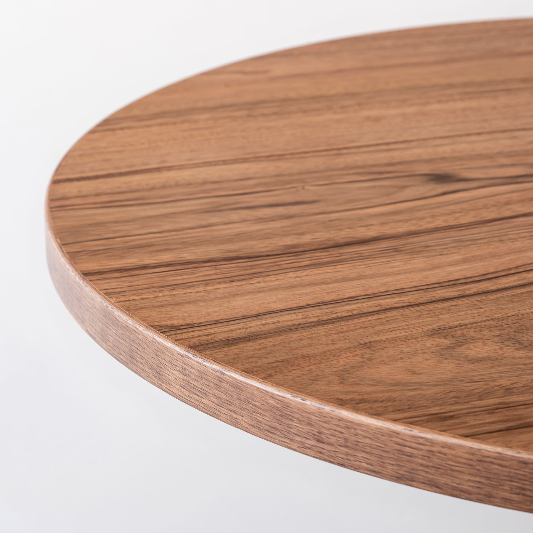 スマート造作カフェテーブル / ニューギニアウォルナット　黒スチール脚 4本脚 × ラウンド φ61 - 80