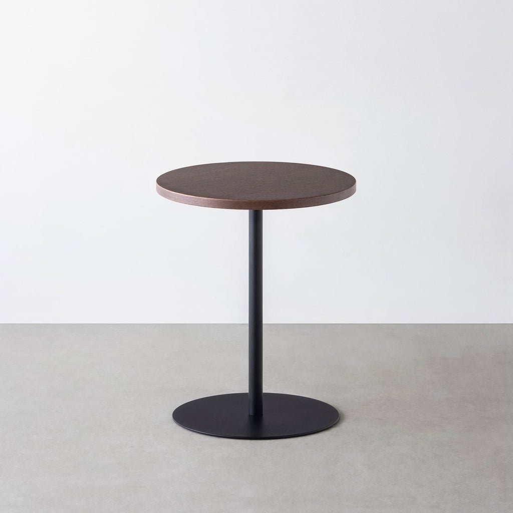 スマート造作カフェテーブル / ウェンジ　黒スチール脚 1本脚 × ラウンド φ50 - 60