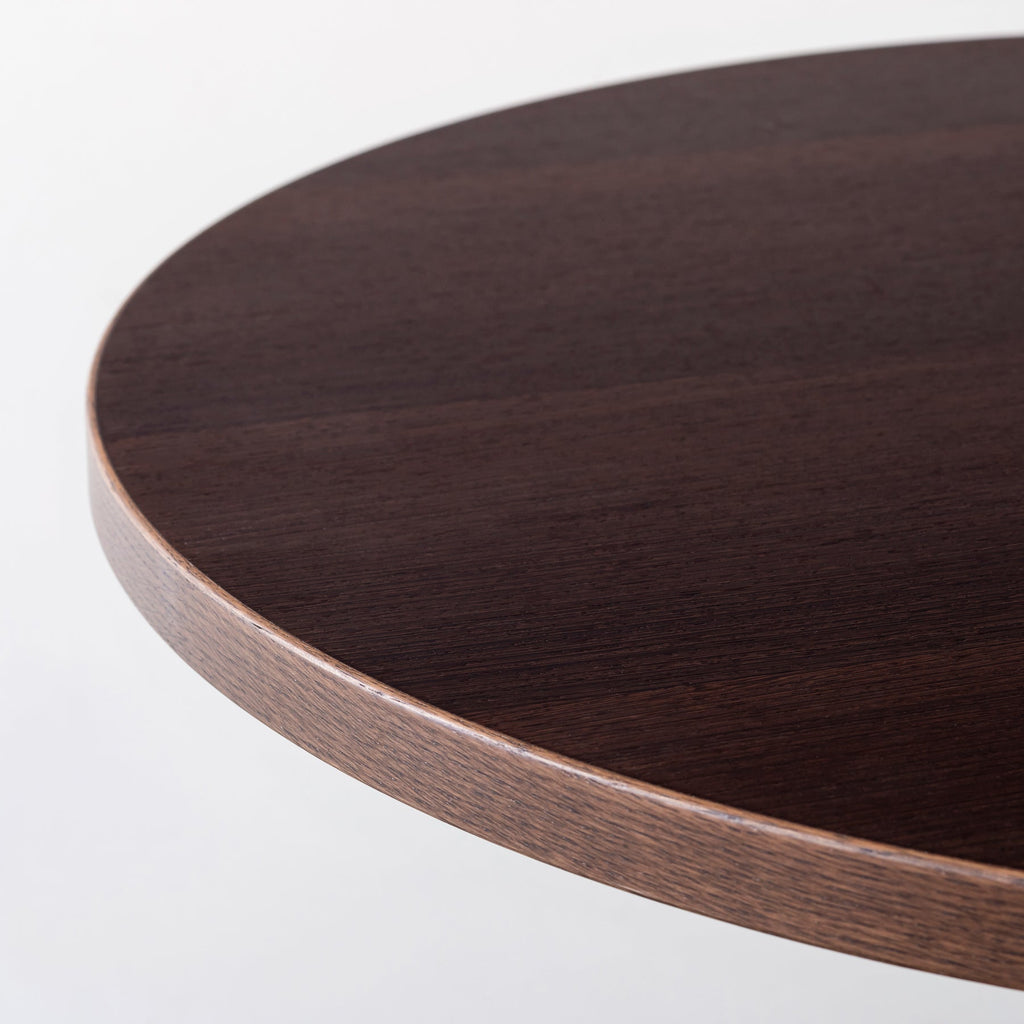 スマート造作カフェテーブル / ウェンジ　白スチール脚 4本脚 × ラウンド φ61 - 80