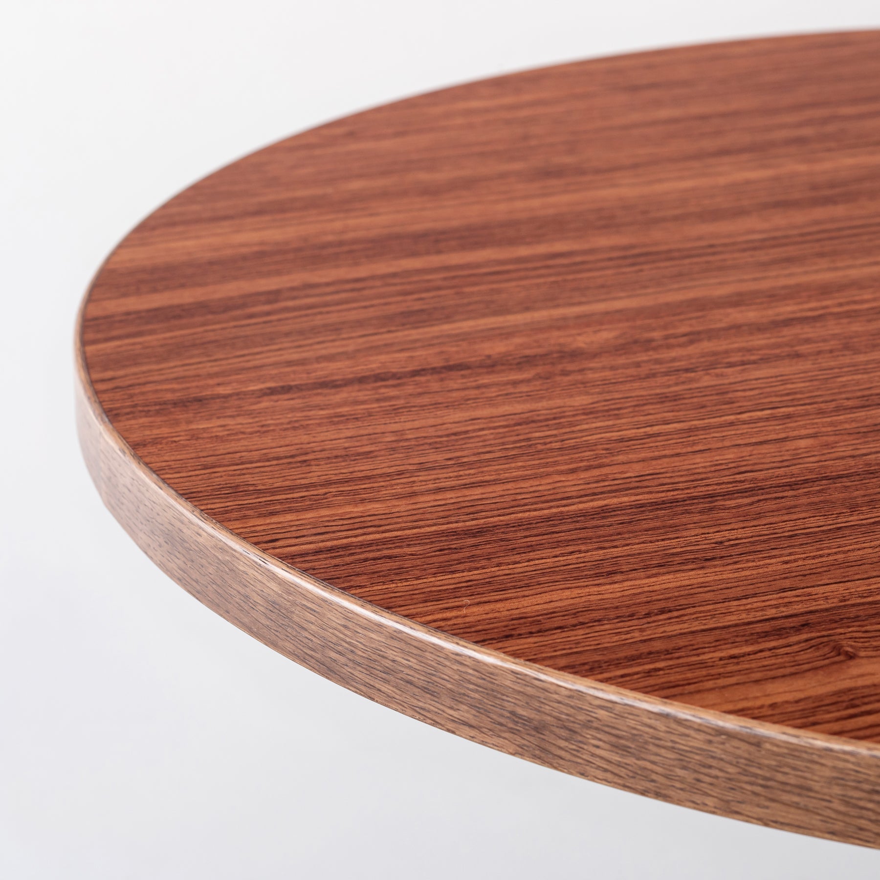 スマート造作カフェテーブル / ブビンガ　白スチール脚 4本脚 × ラウンド φ61 - 80