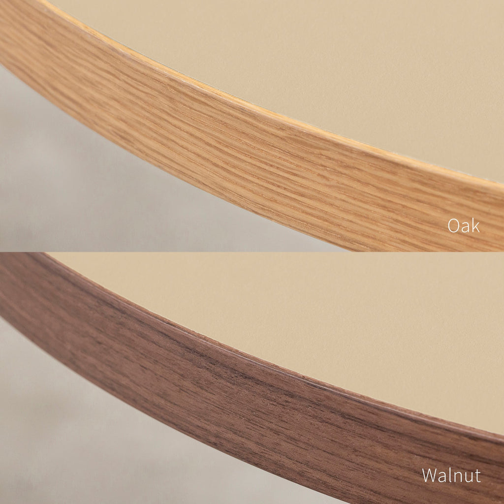 スマート造作カフェテーブル / リノリウム 全32色　黒スチール脚 4本脚 × ラウンド φ81 - 100