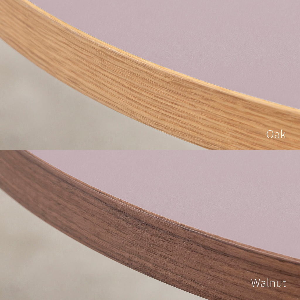 スマート造作テーブル / 半円 × リノリウム 全32色 × 黒スチール脚