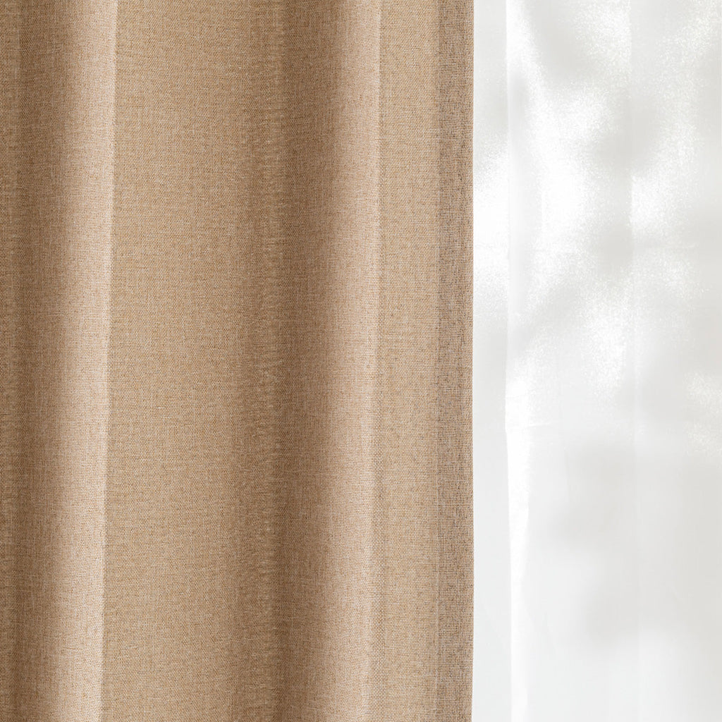 ウォッシャブル・形状記憶のベージュの遮光無地カーテン