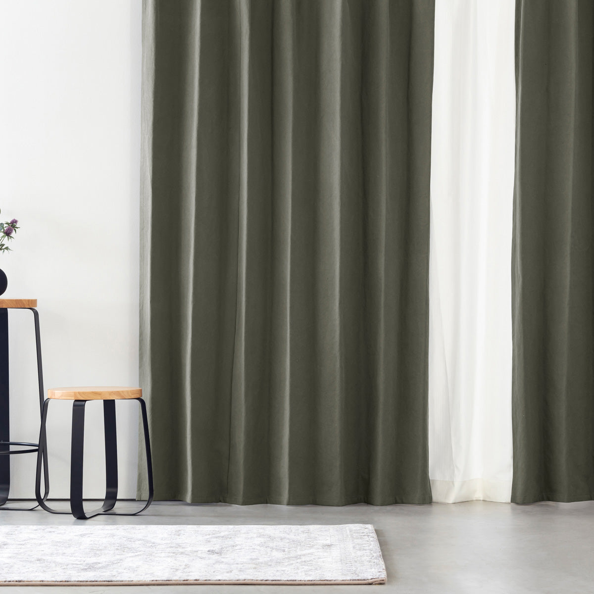 SAMPLE / Cotton - Casual　帆布生地の 遮光 プリーツカーテン