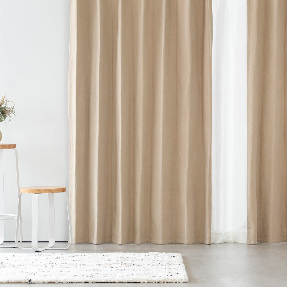 SAMPLE / Cotton - Casual　帆布生地の 遮光 プリーツカーテン