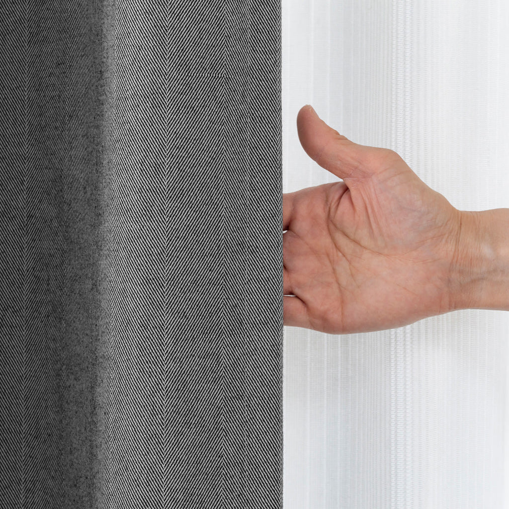 SAMPLE / Chic - Herringbone　ジャガード織 遮光 プリーツカーテン