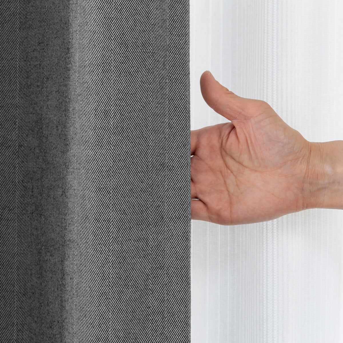 SAMPLE / Chic - Herringbone　ジャガード織 遮光 プリーツカーテン
