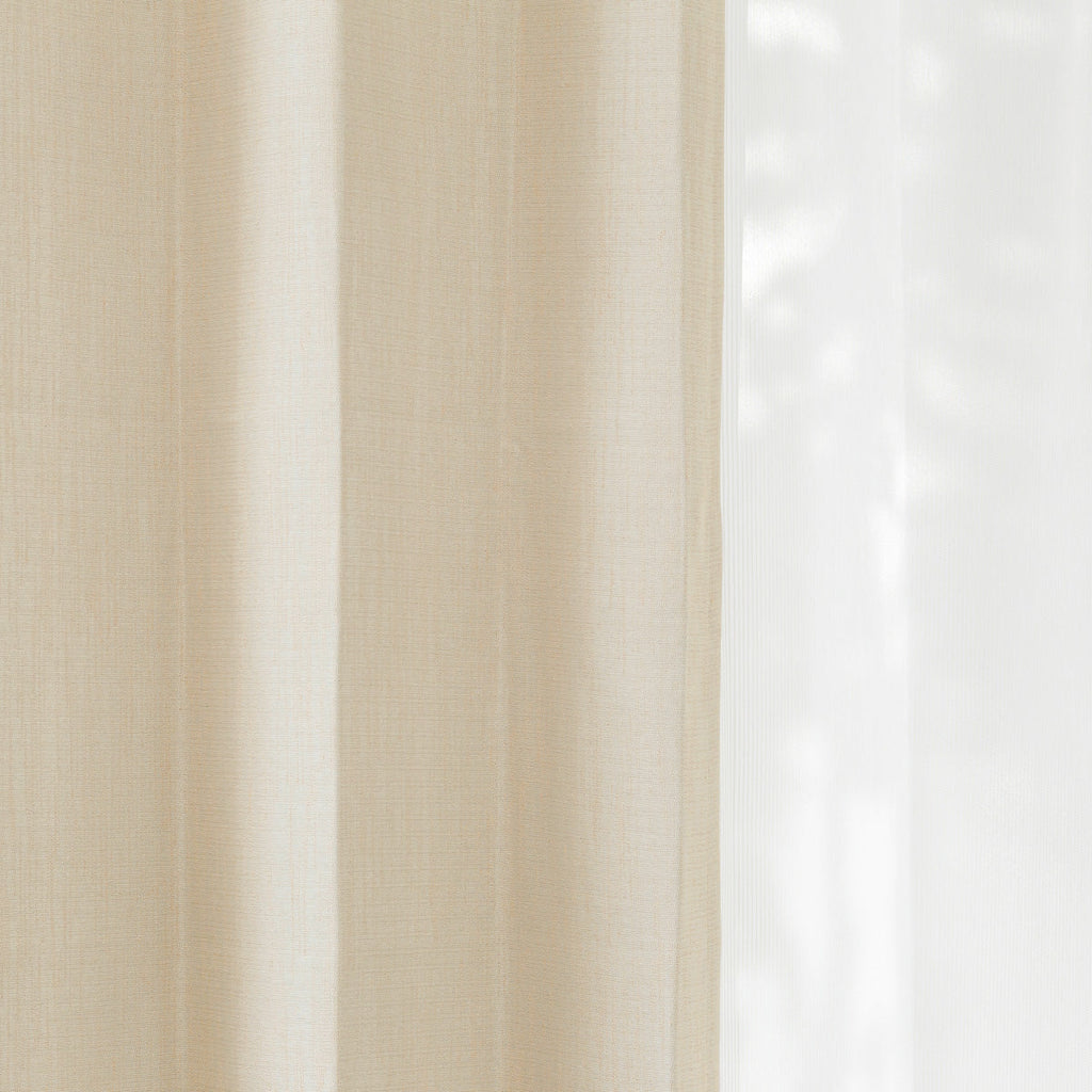 アイボリーの二重織りの遮光プリーツカーテン（遮光）