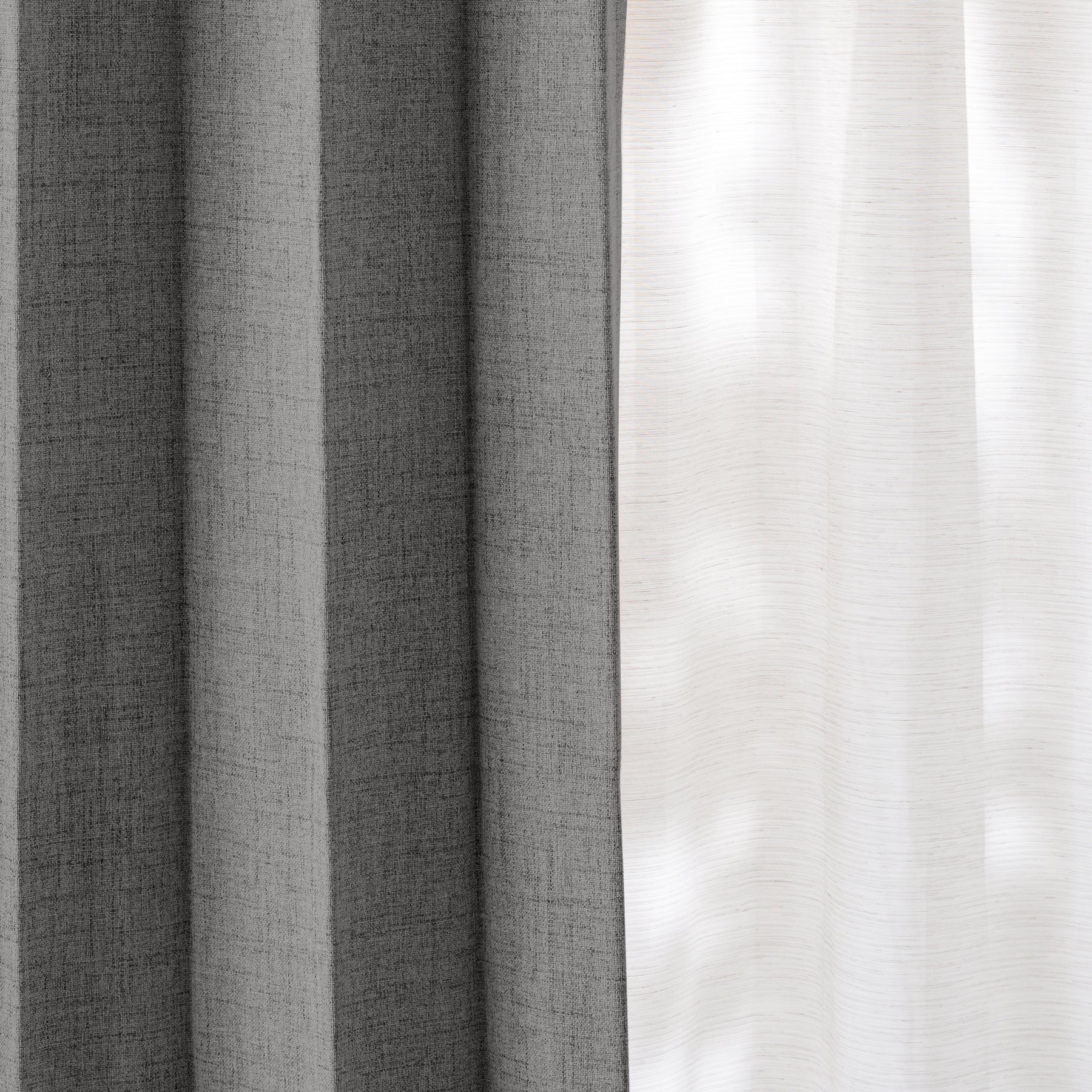 防音・遮熱・保温・完全遮光・形状記憶機能のあるプリーツカーテン（ダークグレー）