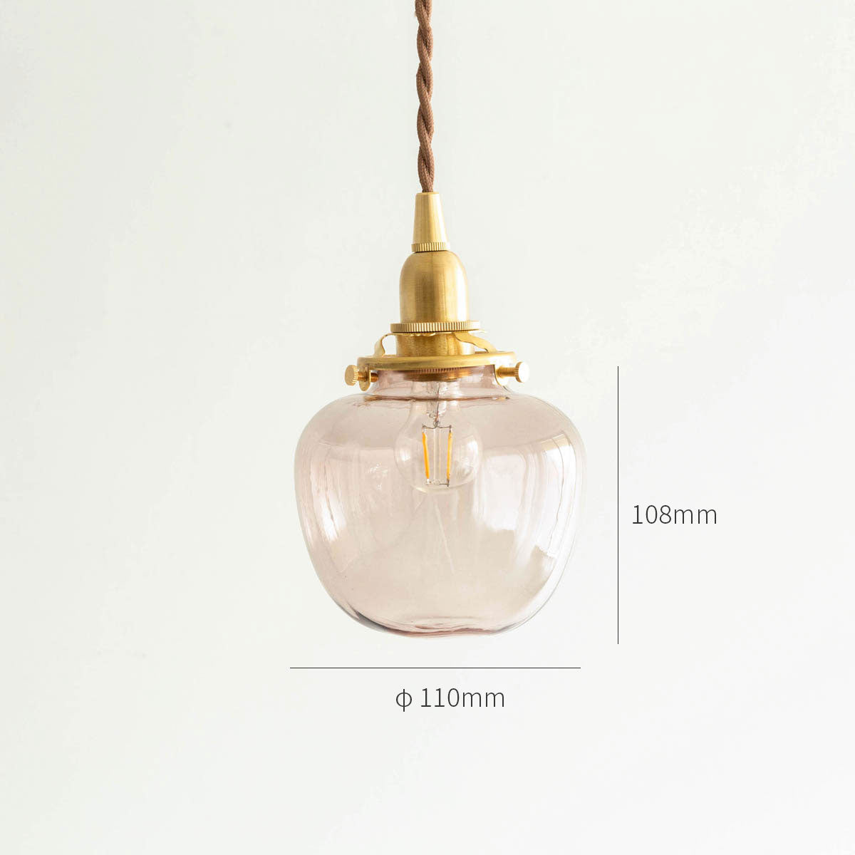 Glass × Brass　リンゴのようなガラスのペンダントライト