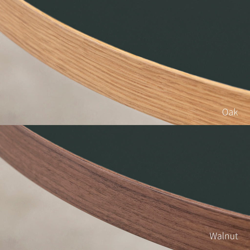 スマート造作カフェテーブル / リノリウム 全32色　黒スチール脚 1本脚 × ラウンド φ50 - 60