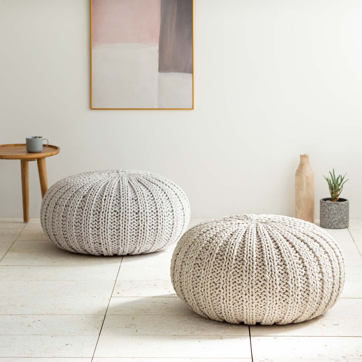 Natural - Pouf　コットン プフ