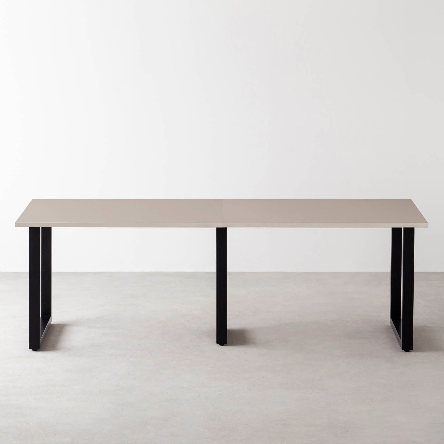 スマート造作テーブル / メラミン 無地 × 黒スチール脚 × W181 - 300cm