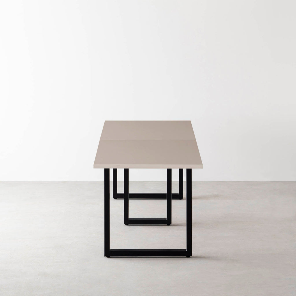 スマート造作テーブル / メラミン 無地 × 黒スチール脚 × W181 - 300cm