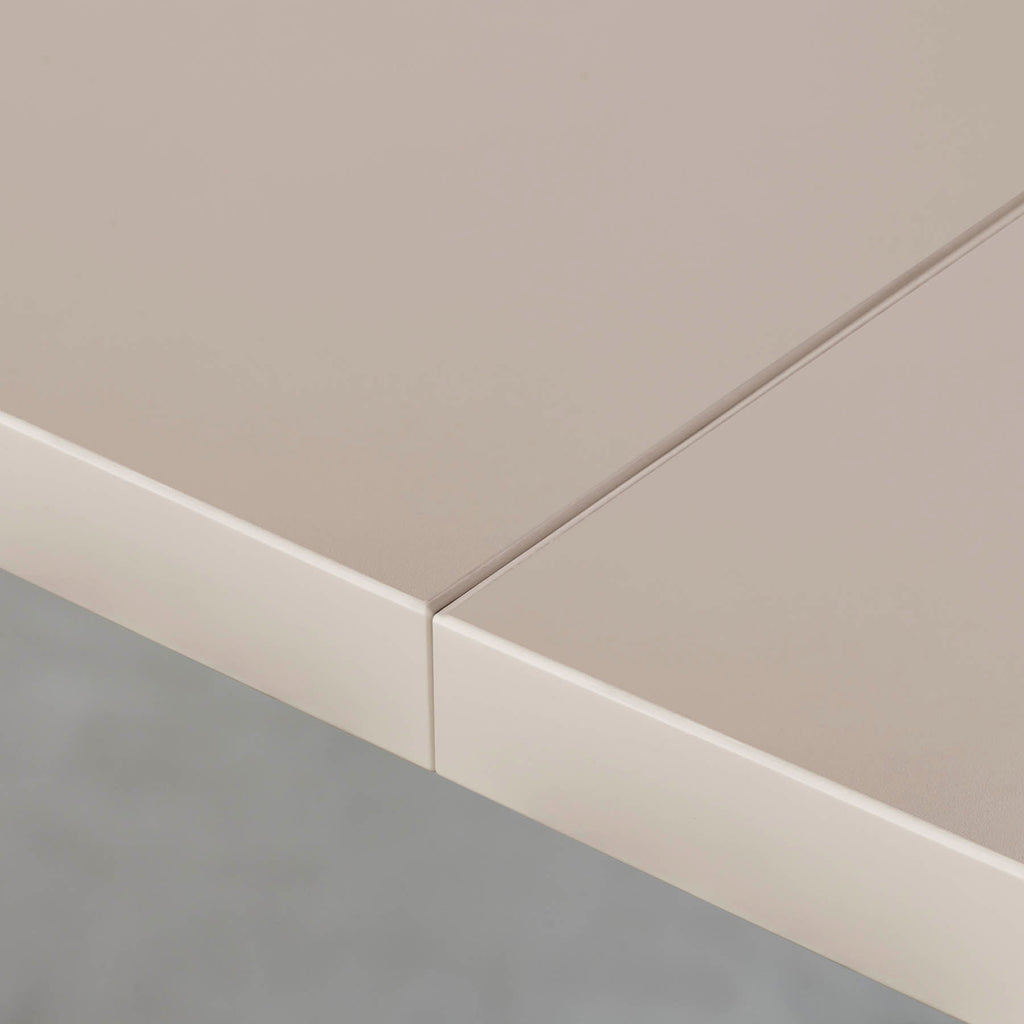 スマート造作テーブル / メラミン 無地 × 黒スチール脚 × W181 - 300cm