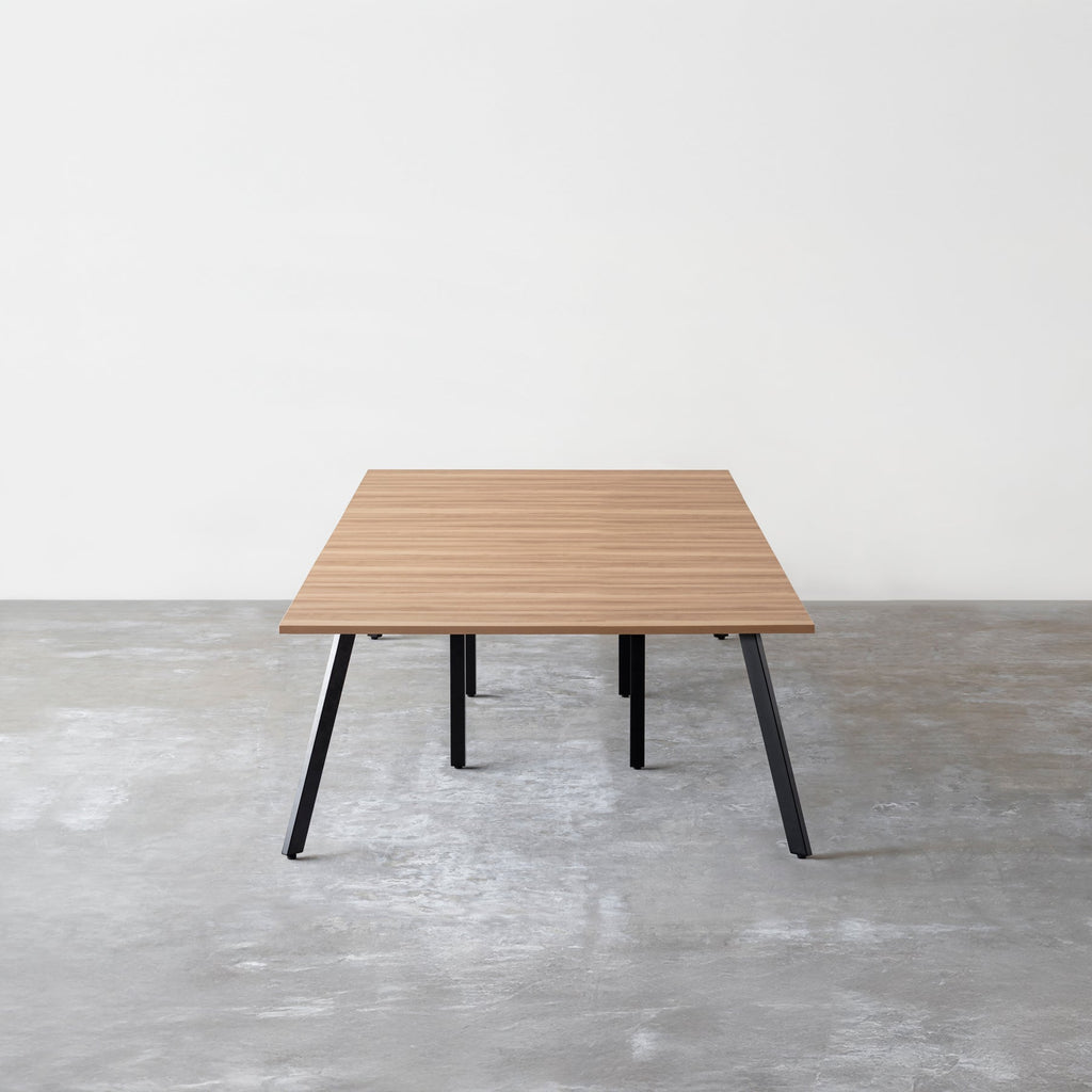 スマート造作テーブル / メラミン 木目調 × 黒スチール脚 × W241- 360cm D120 - 160cm