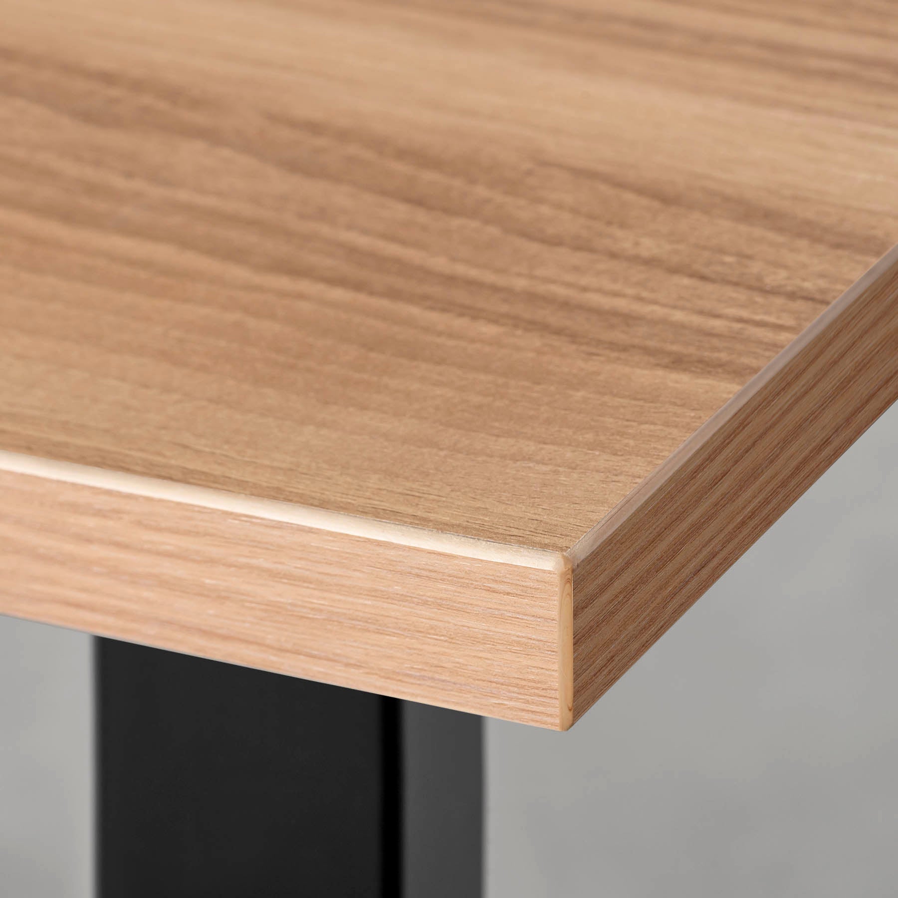 スマート造作テーブル / メラミン 木目調 × 黒スチール脚 × W181 - 300cm