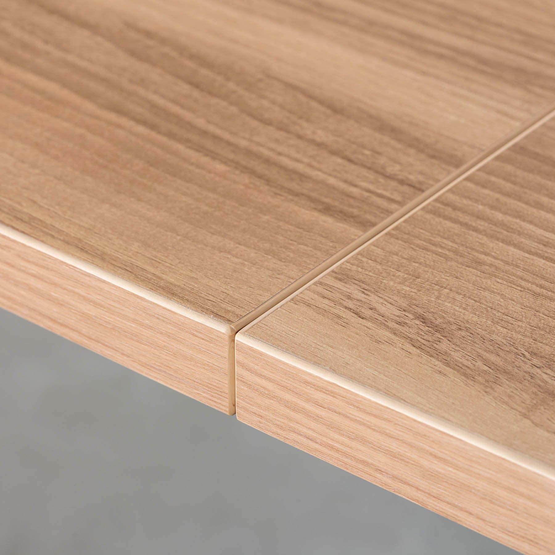 スマート造作テーブル / メラミン 木目調 × 黒スチール脚 × W181 - 300cm