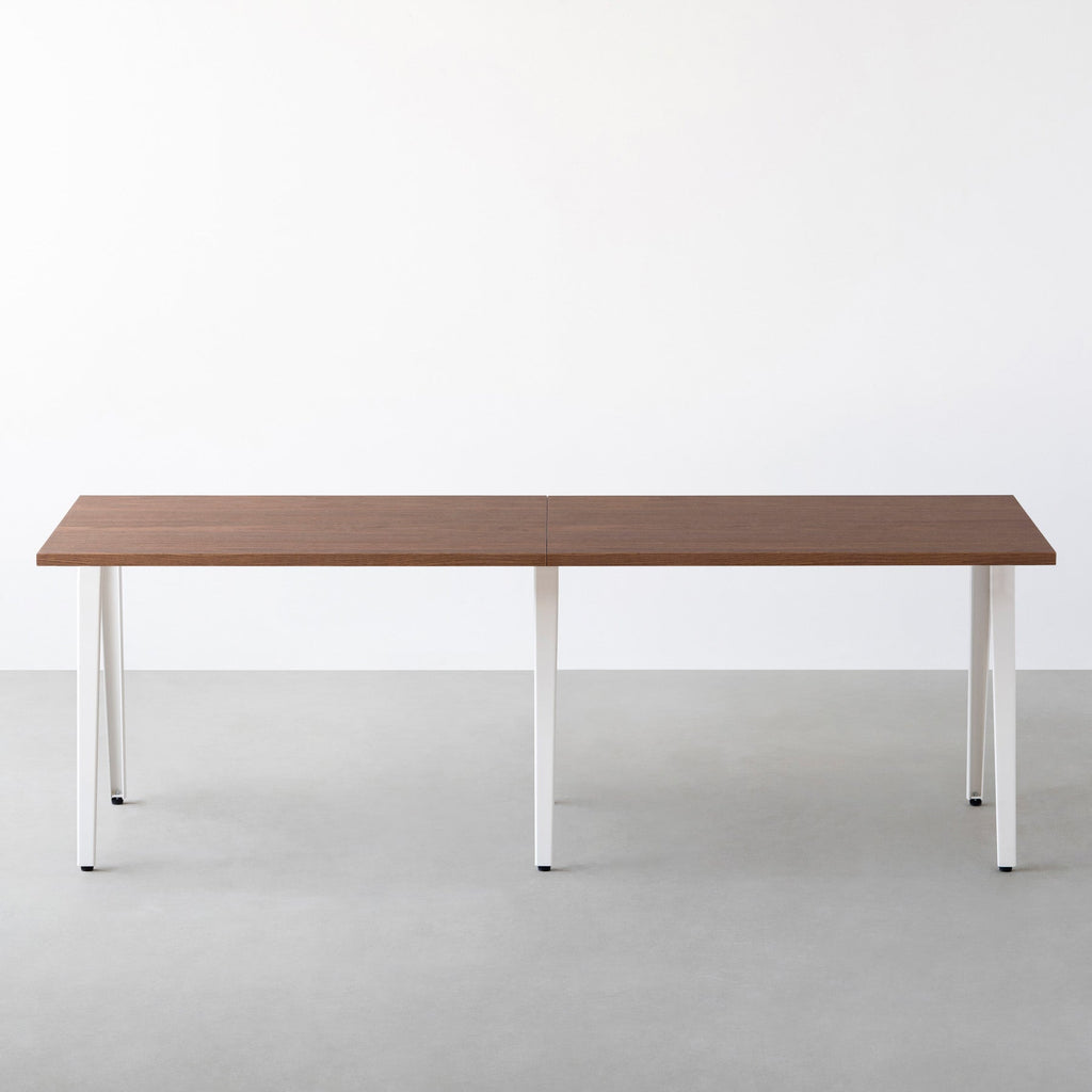 スマート造作テーブル / ウォルナット × 白スチール脚 × W181 - 300cm
