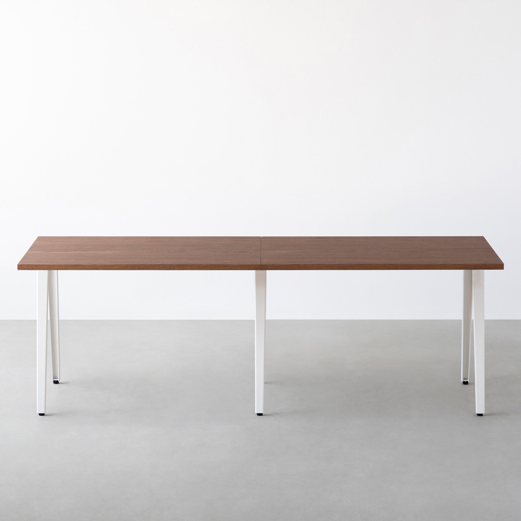 スマート造作テーブル / ウォルナット × 白スチール脚 × W181 - 300cm