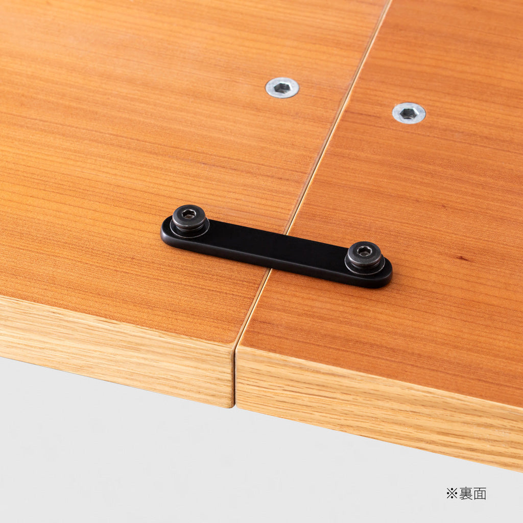 スマート造作テーブル / くるみ × 白スチール脚 × W181 - 300cm D40 - 69cm