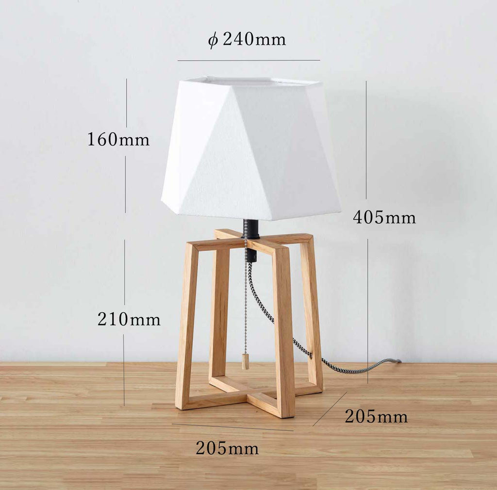 Hexagon Cotton Wood Table Lamp