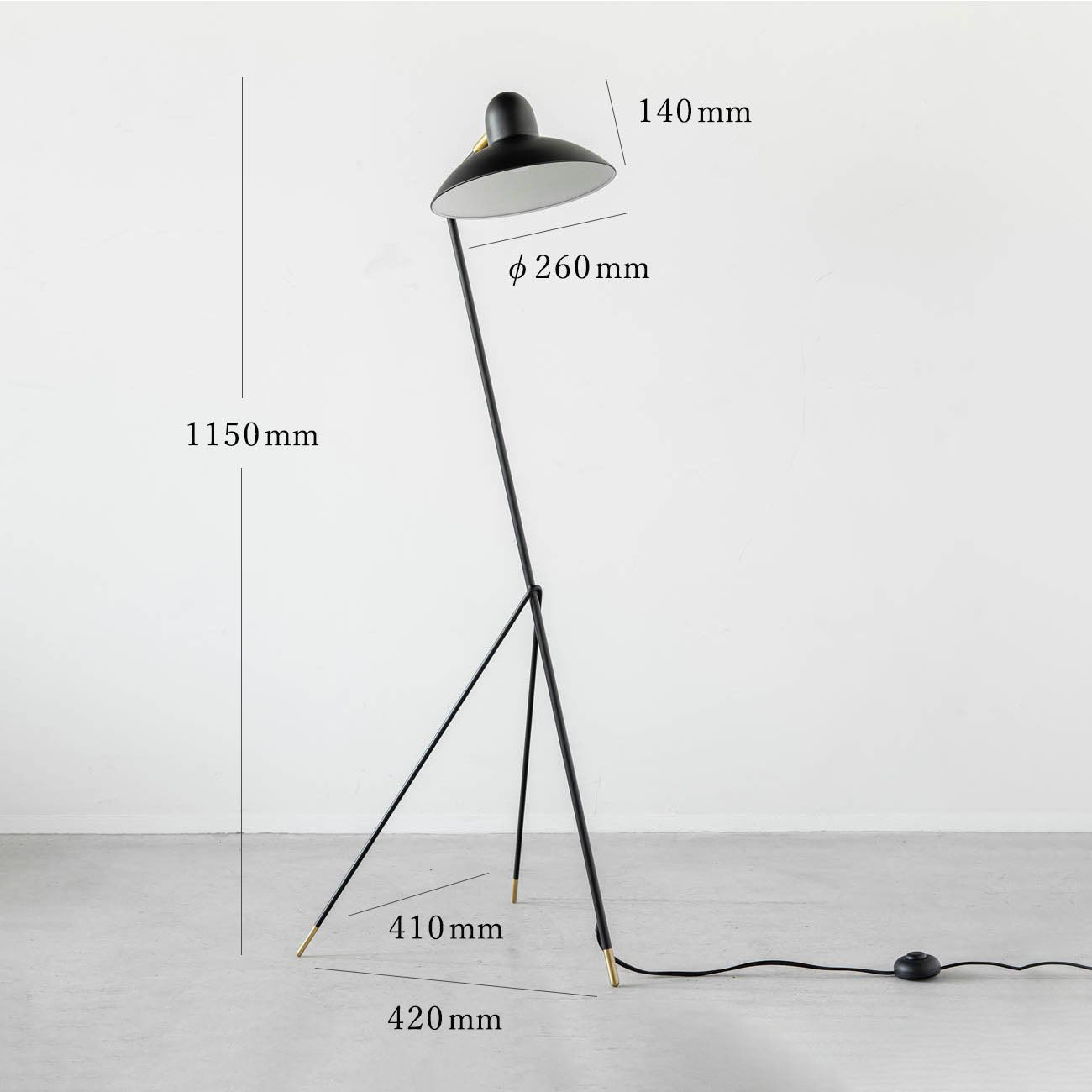 Black - brass　Modern Floor Lamp
