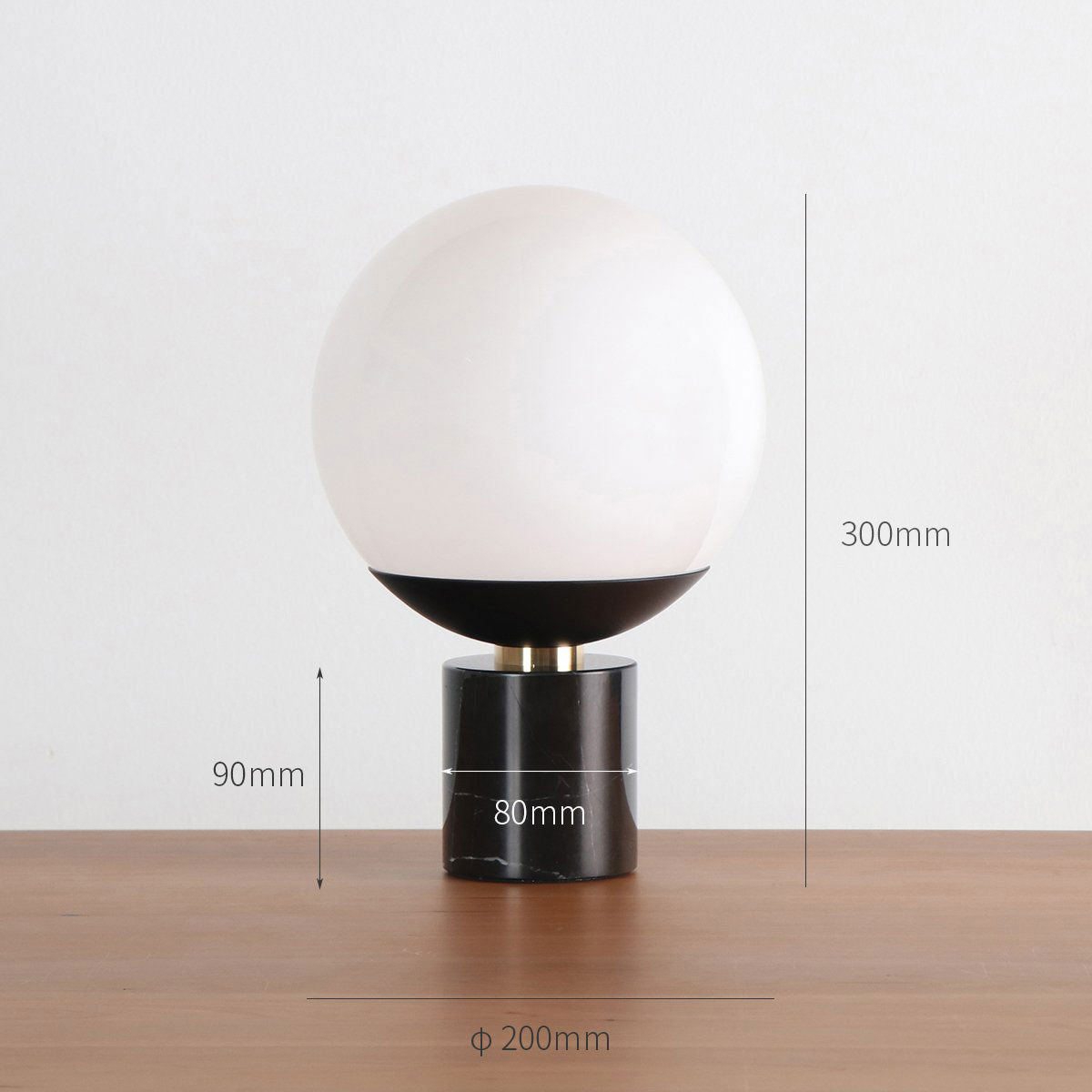 大理石と真鍮の融合が美しいテーブルランプ（サイズ・寸法詳細）