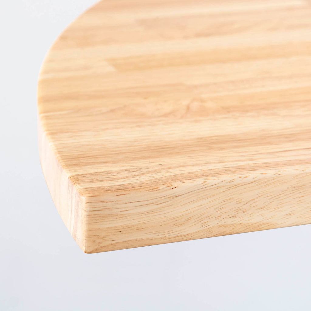 スマート造作テーブル / 半円 × ラバーウッド × 黒スチール脚