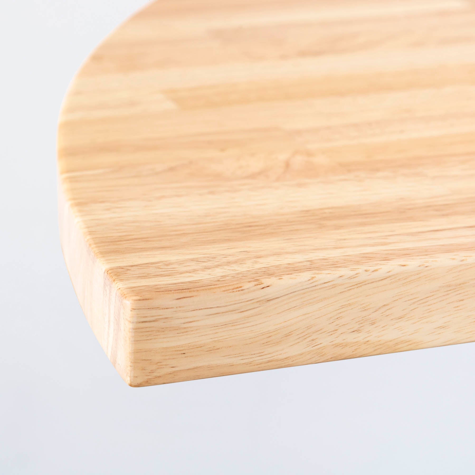 スマート造作テーブル / 半円 × ラバーウッド × 黒スチール脚